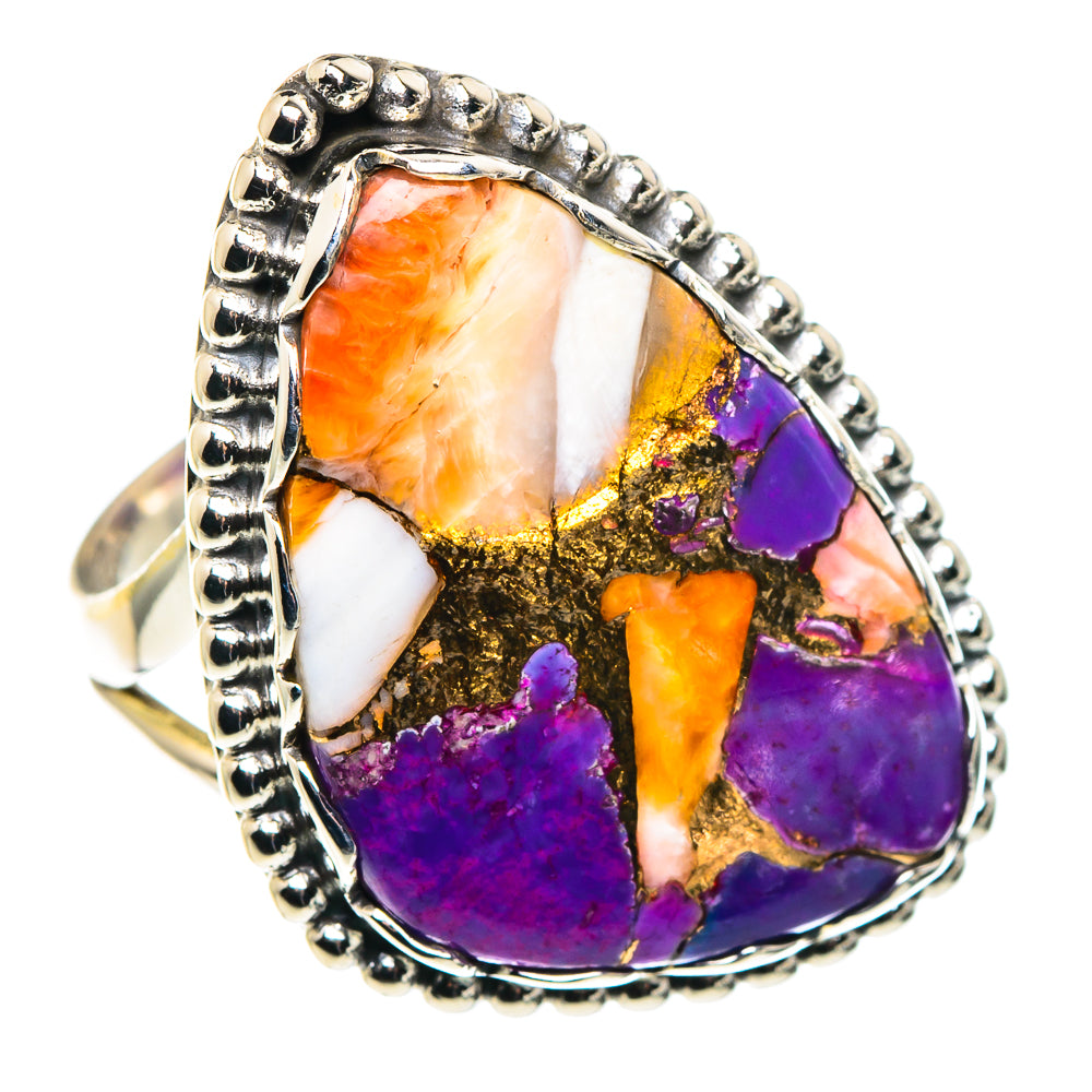 Purple Copper Composite Turquoise Rings handcrafted by Anasilvercos - RING89627
