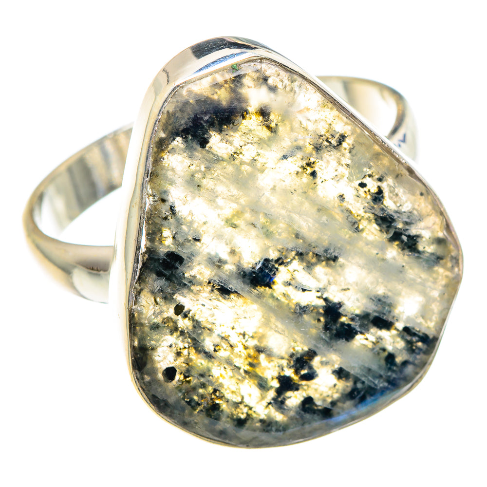 Rainbow Moonstone Rings handcrafted by Anasilvercos - RING89636