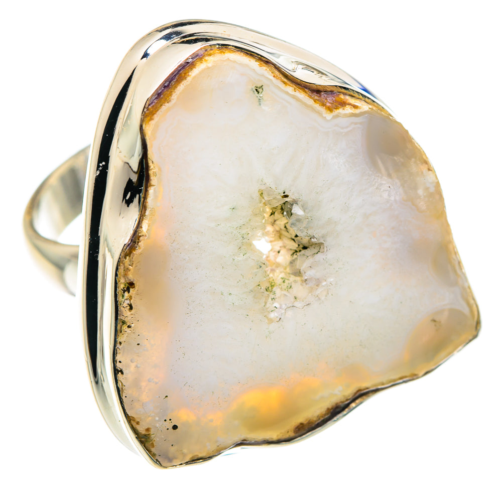 White Geode Slice Rings handcrafted by Anasilvercos - RING89637 - Photo 2