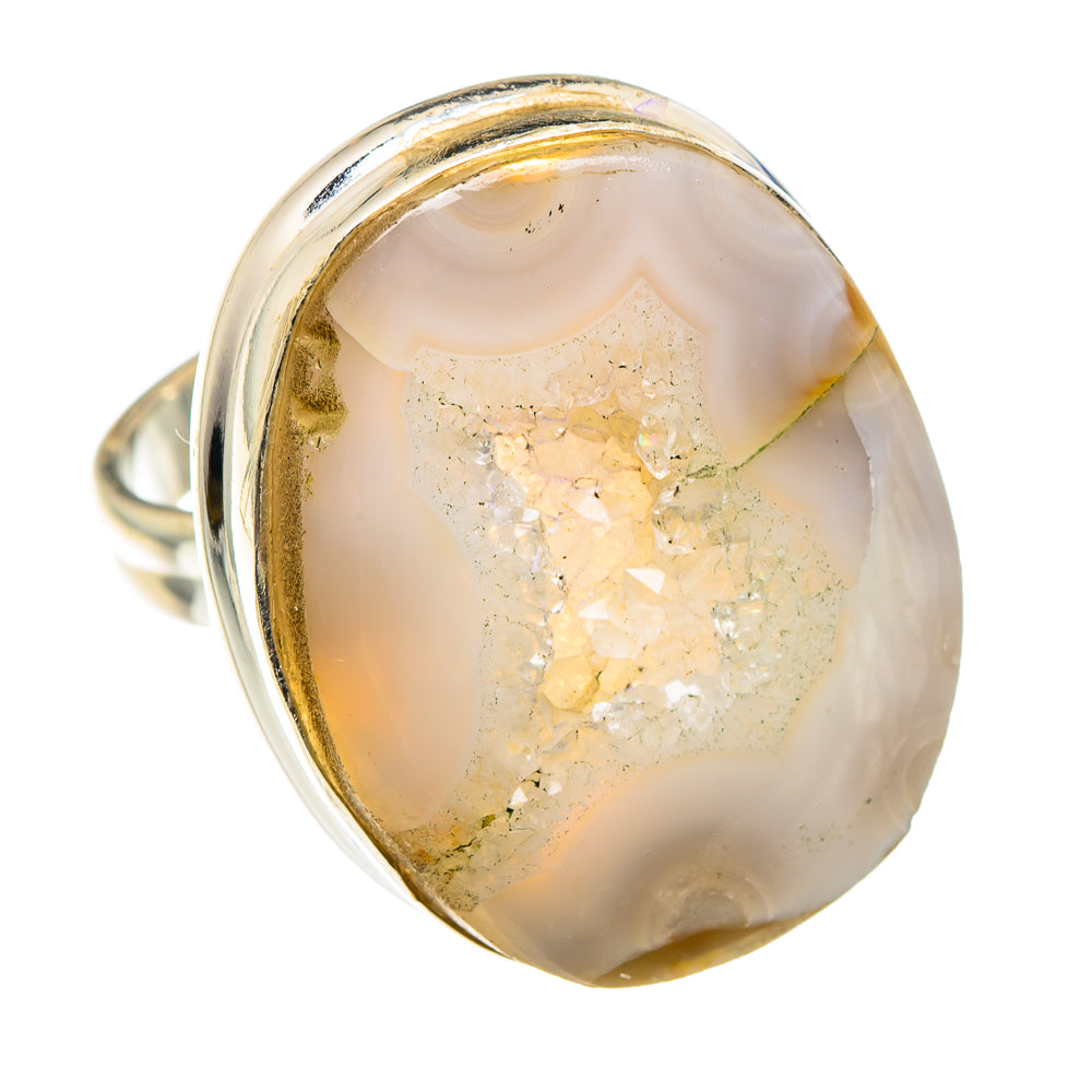 White Geode Slice Rings handcrafted by Anasilvercos - RING89666
