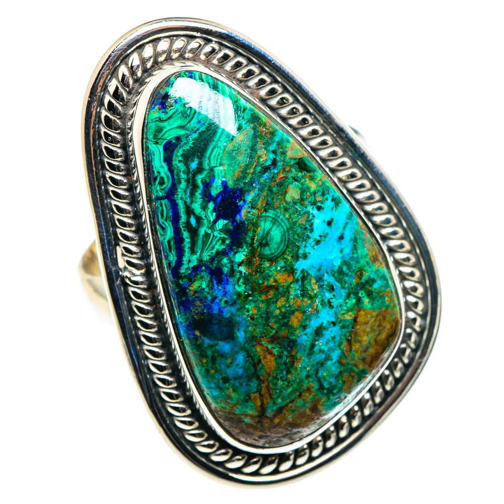 Malachite In Chrysocolla Rings handcrafted by Anasilvercos - RING89671