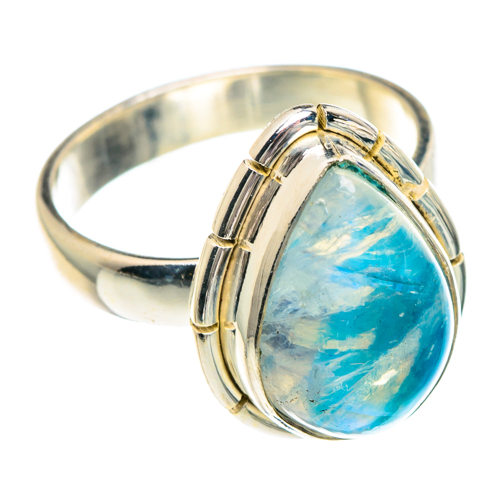 Rainbow Moonstone Rings handcrafted by Anasilvercos - RING89684