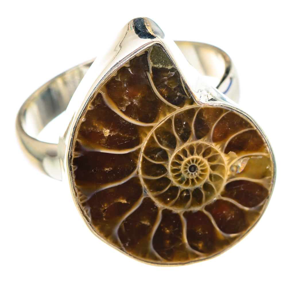 Ammonite Fossil Rings handcrafted by Anasilvercos - RING89685