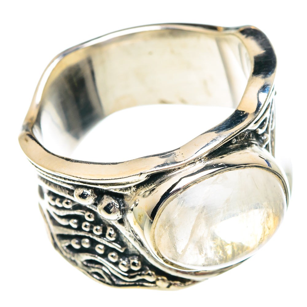 Rainbow Moonstone Rings handcrafted by Anasilvercos - RING89703