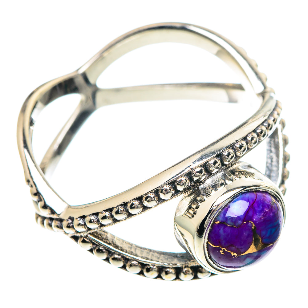 Purple Copper Composite Turquoise Rings handcrafted by Anasilvercos - RING89729