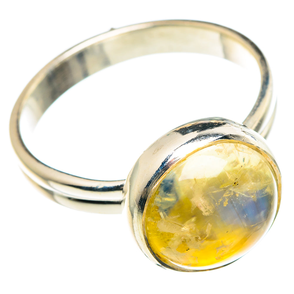 Yellow Moonstone Rings handcrafted by Anasilvercos - RING89741