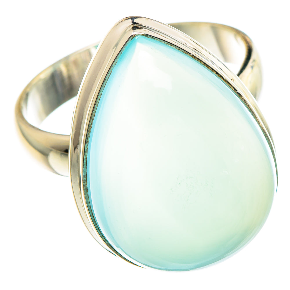 Aqua Chalcedony Rings handcrafted by Anasilvercos - RING89748