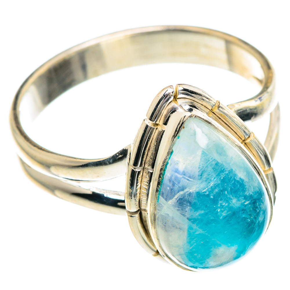 Rainbow Moonstone Rings handcrafted by Anasilvercos - RING89751