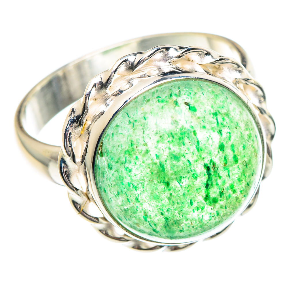Green Aventurine Rings handcrafted by Anasilvercos - RING89753