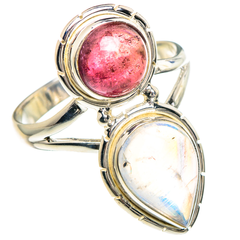 Rainbow Moonstone Rings handcrafted by Anasilvercos - RING89759