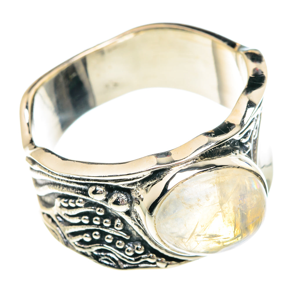 Rainbow Moonstone Rings handcrafted by Anasilvercos - RING89770