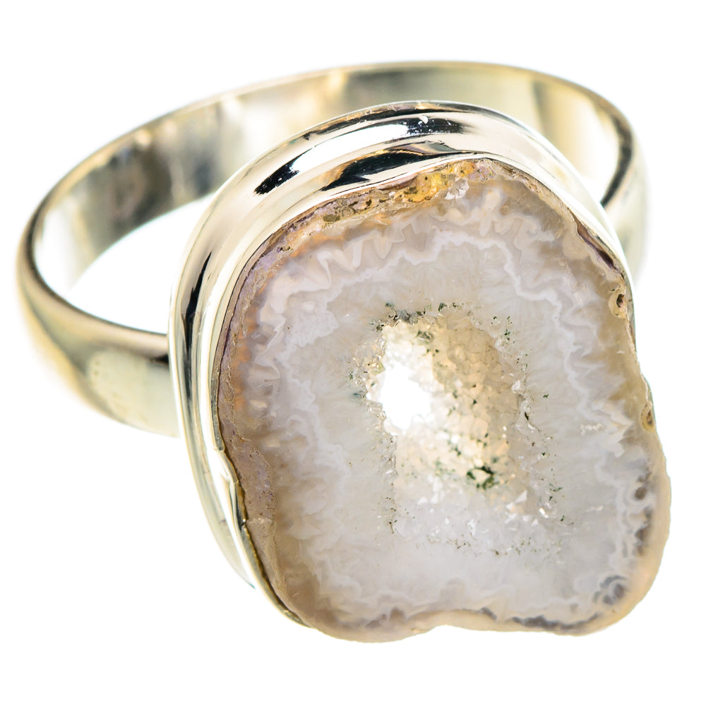 White Geode Slice Rings handcrafted by Anasilvercos - RING89771 - Photo 2