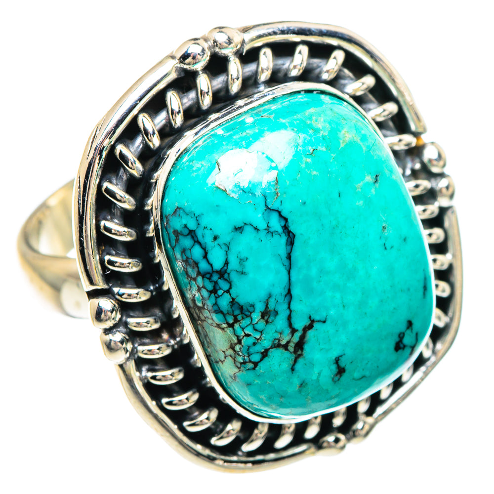 Tibetan Turquoise Rings handcrafted by Anasilvercos - RING89776