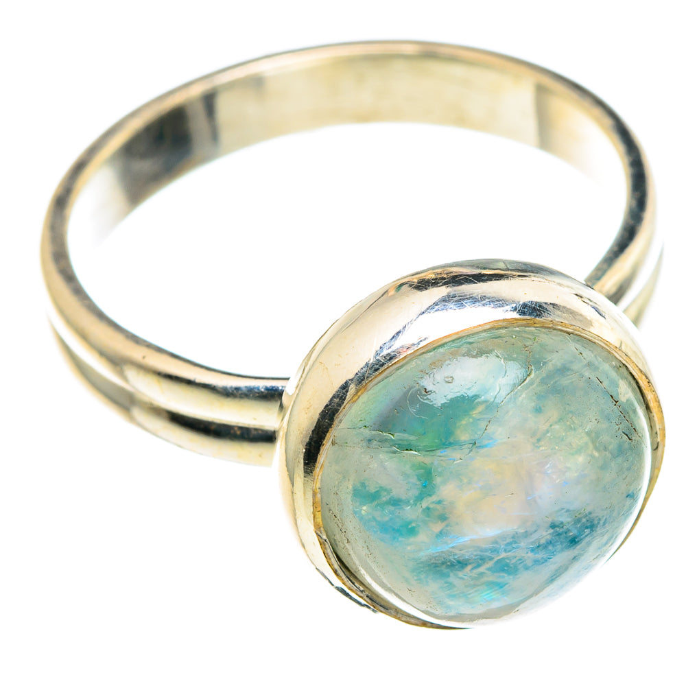 Rainbow Moonstone Rings handcrafted by Anasilvercos - RING89788