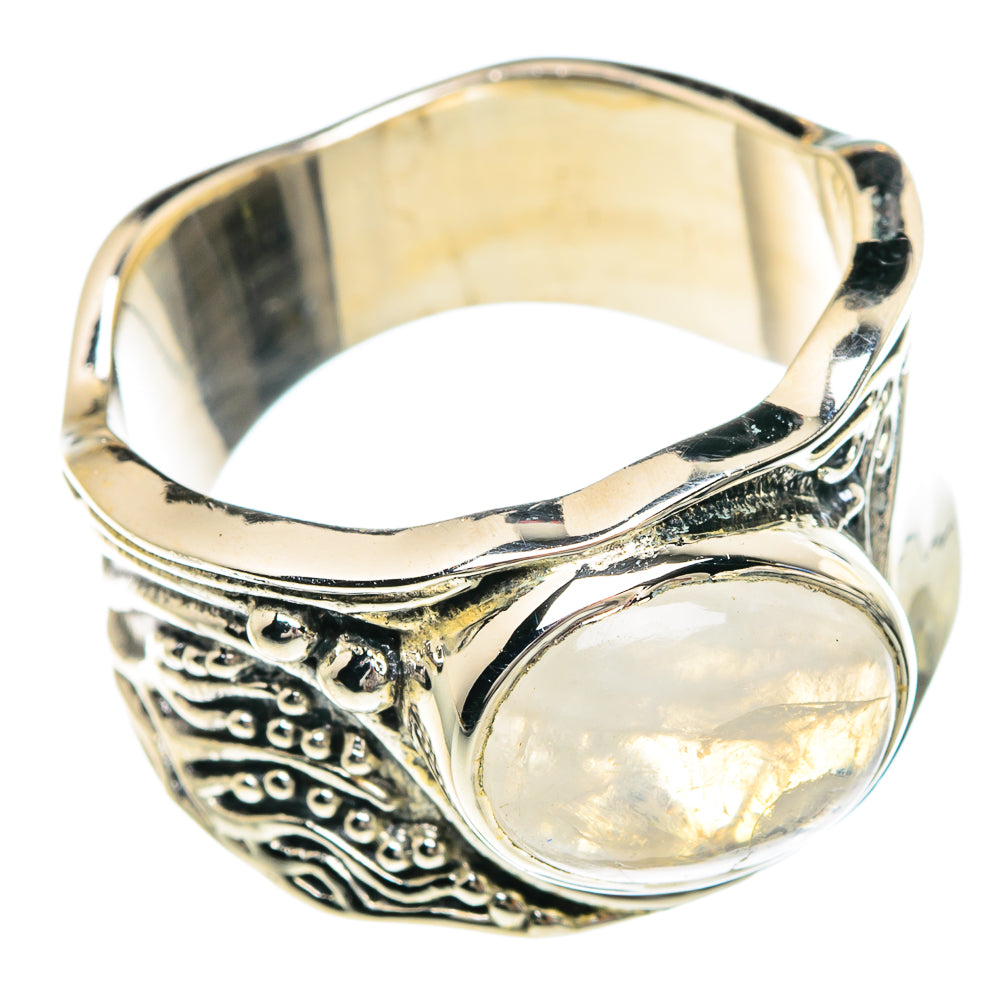 Rainbow Moonstone Rings handcrafted by Anasilvercos - RING89801