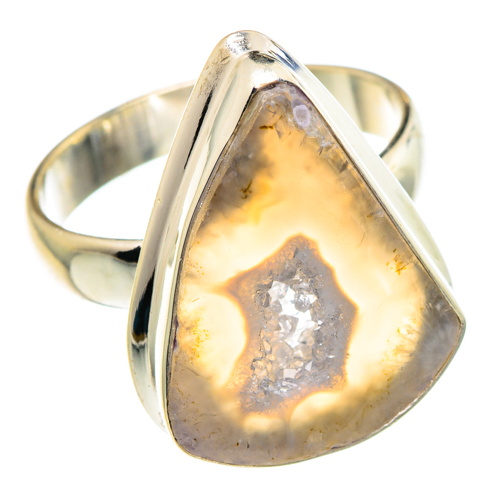 White Geode Slice Rings handcrafted by Anasilvercos - RING89802