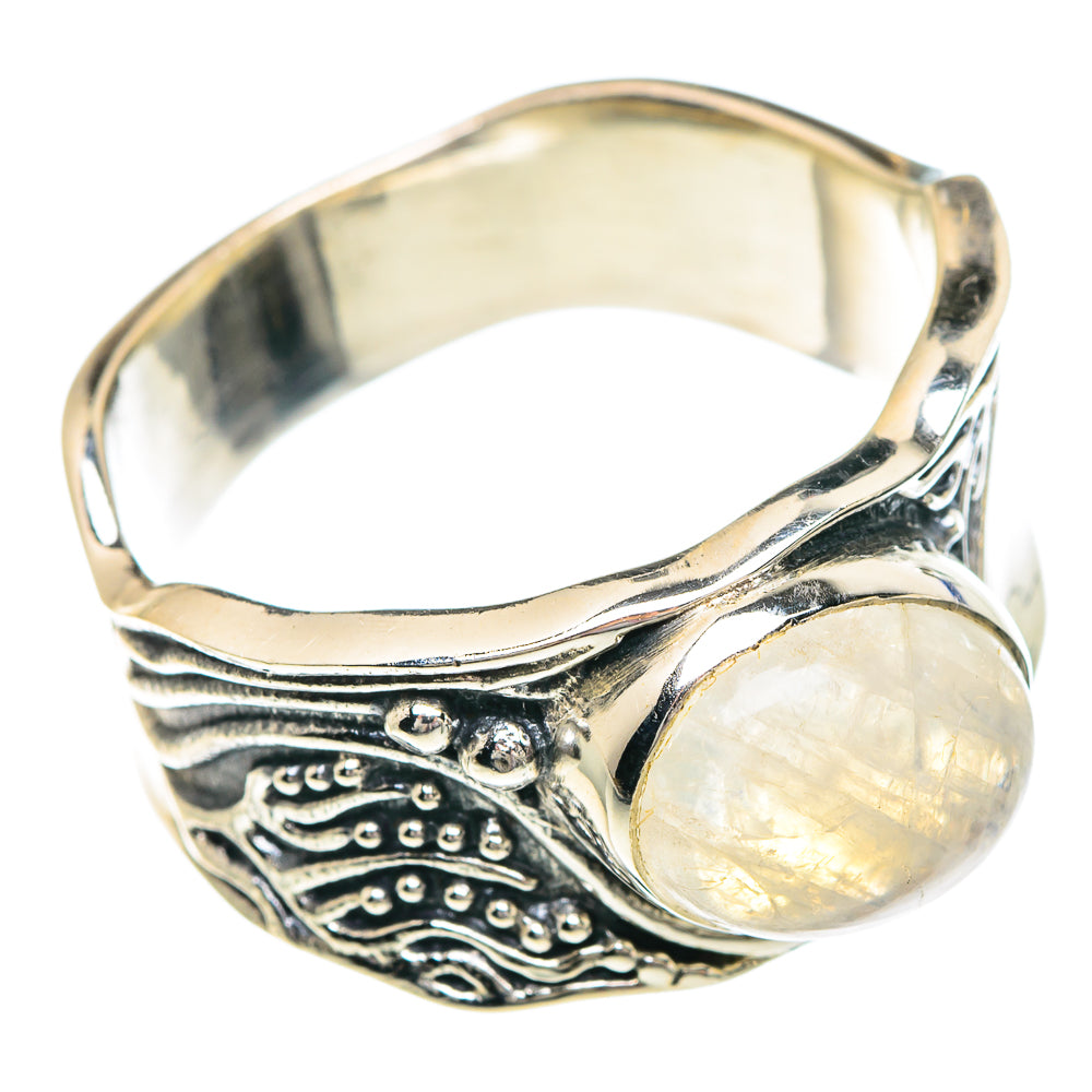 Rainbow Moonstone Rings handcrafted by Anasilvercos - RING89833