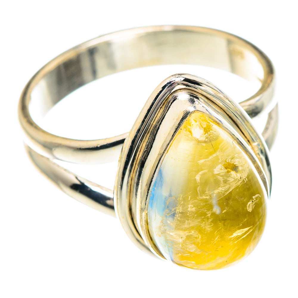 Yellow Moonstone Rings handcrafted by Anasilvercos - RING89839