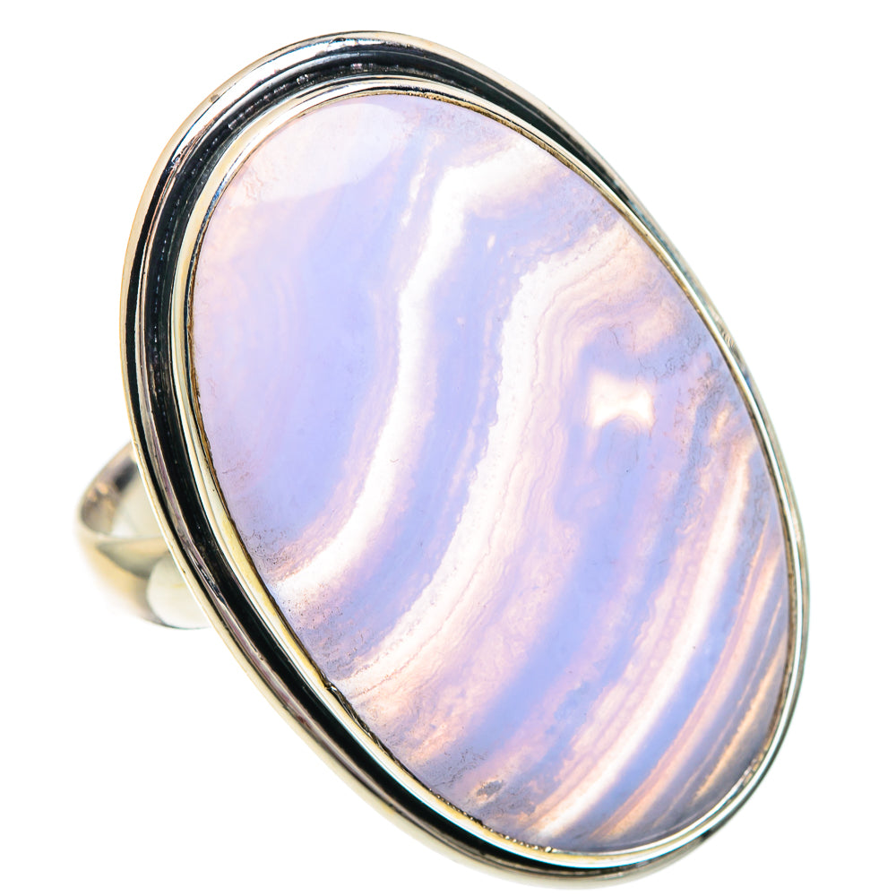 Blue Lace Agate Rings handcrafted by Anasilvercos - RING89903