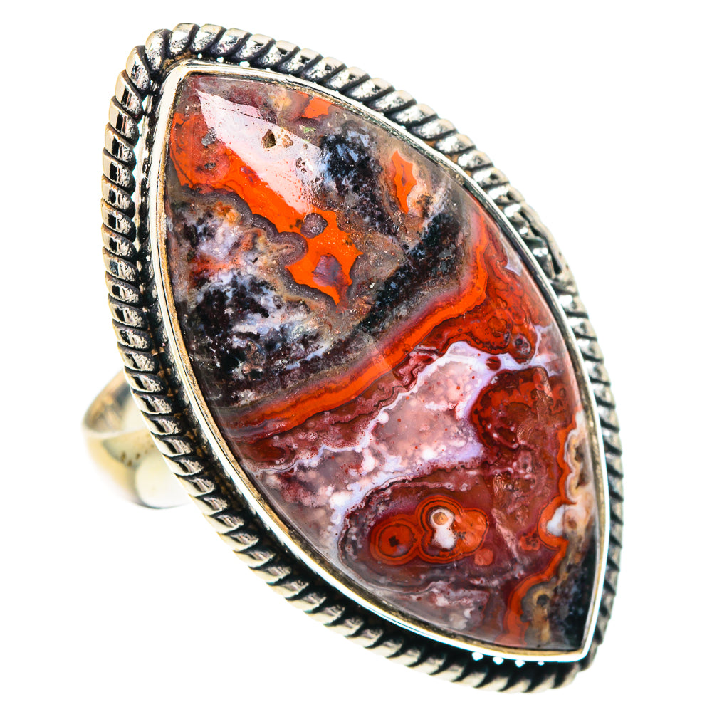 Crazy Lace Agate Rings handcrafted by Anasilvercos - RING89923