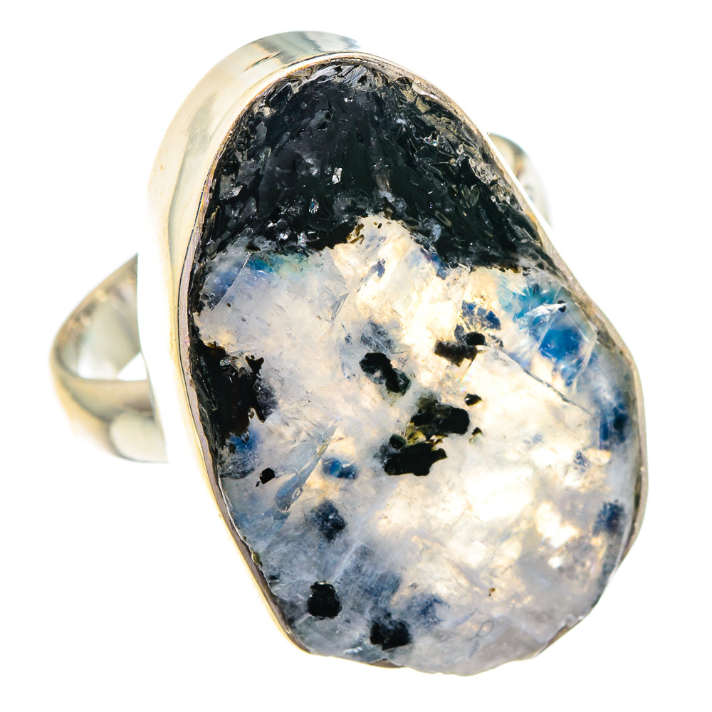 Rainbow Moonstone Rings handcrafted by Anasilvercos - RING89948
