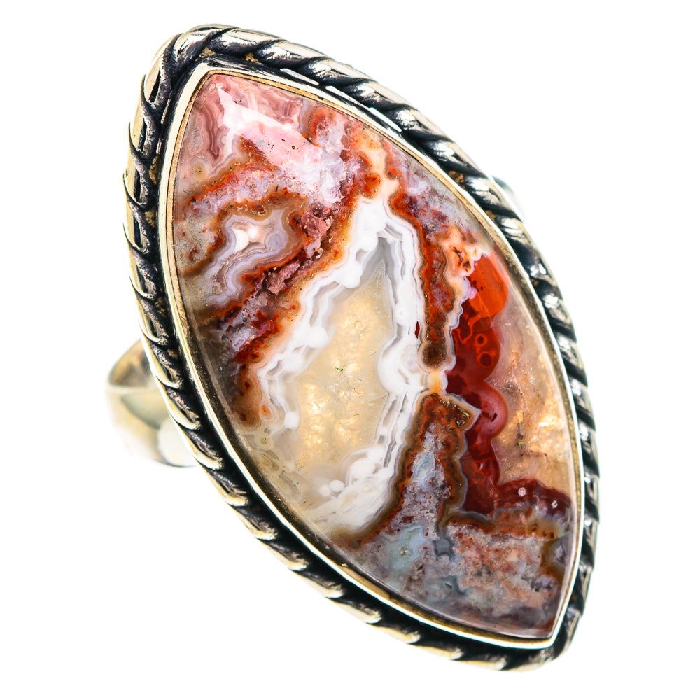Crazy Lace Agate Rings handcrafted by Anasilvercos - RING89966