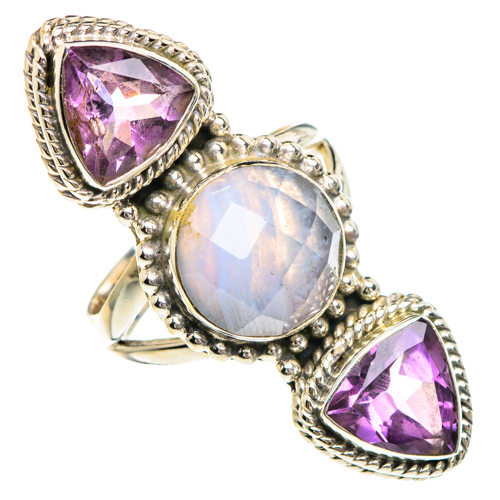 Blue Lace Agate Rings handcrafted by Anasilvercos - RING89974