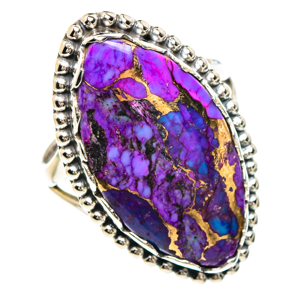 Purple Copper Composite Turquoise Rings handcrafted by Anasilvercos - RING89975