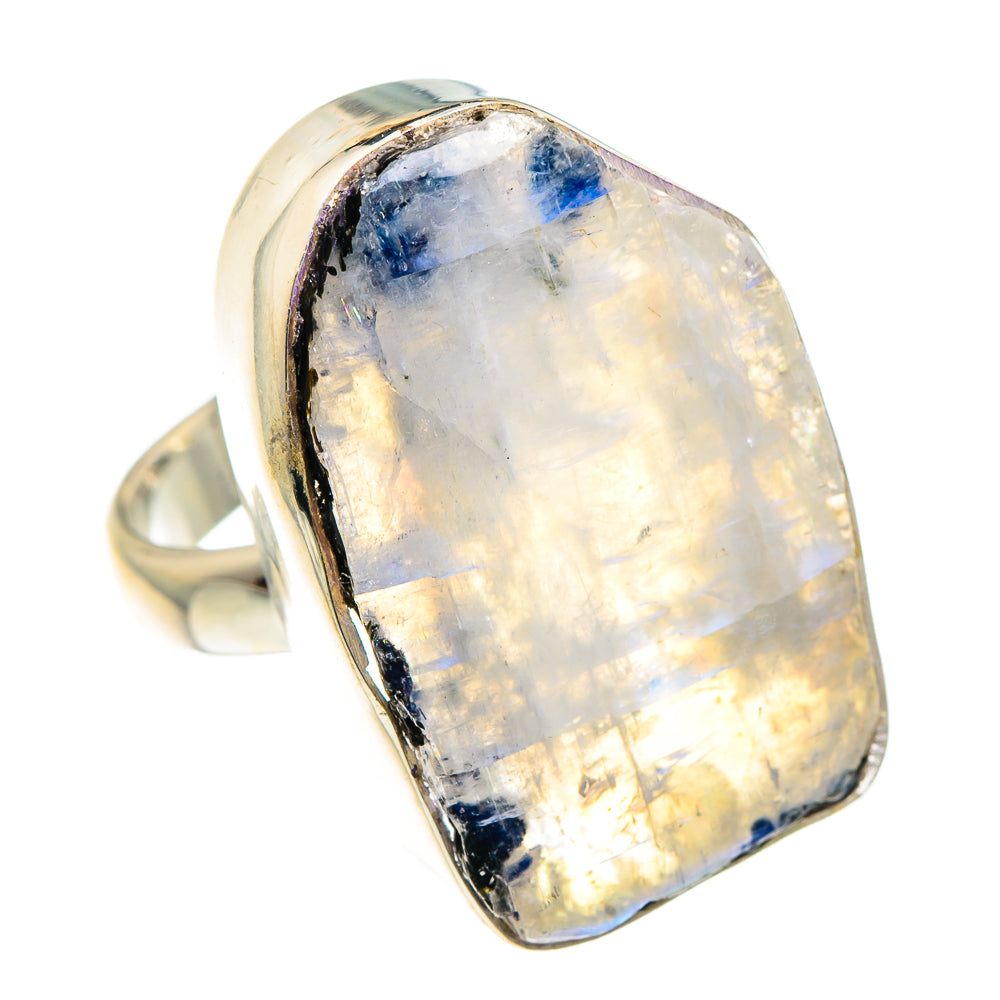 Rainbow Moonstone Rings handcrafted by Anasilvercos - RING89980