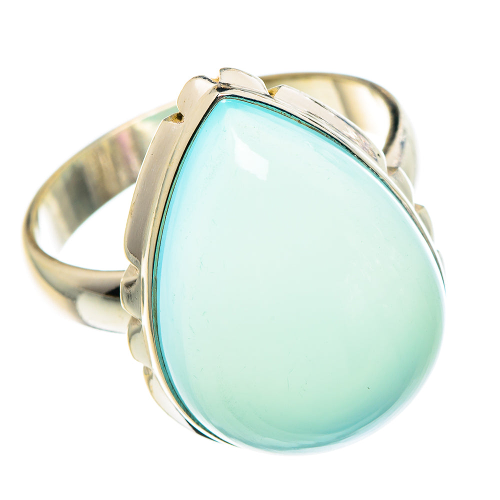 Aqua Chalcedony Rings handcrafted by Anasilvercos - RING90028