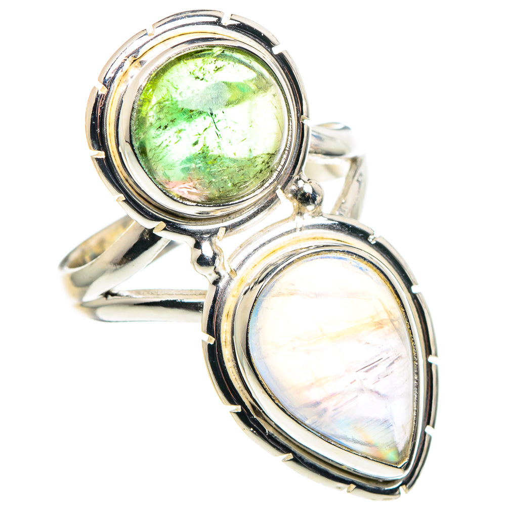 Rainbow Moonstone Rings handcrafted by Anasilvercos - RING90041