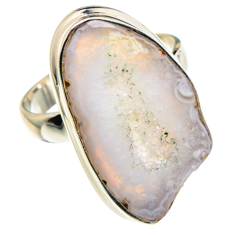 White Geode Slice Rings handcrafted by Anasilvercos - RING90058 - Photo 2
