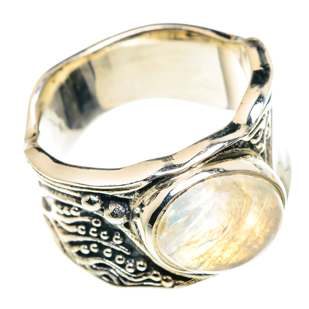 Rainbow Moonstone Rings handcrafted by Anasilvercos - RING90094