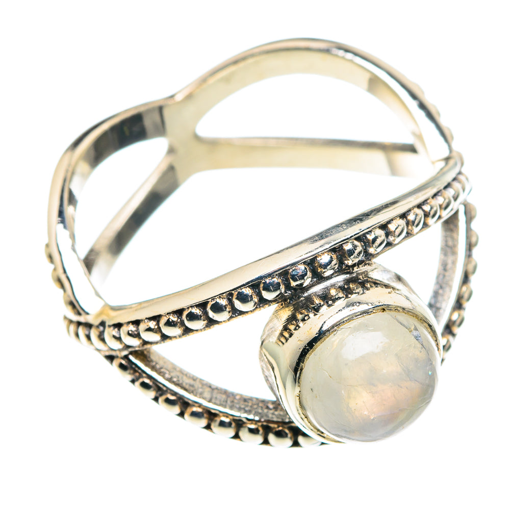 Rainbow Moonstone Rings handcrafted by Anasilvercos - RING90095