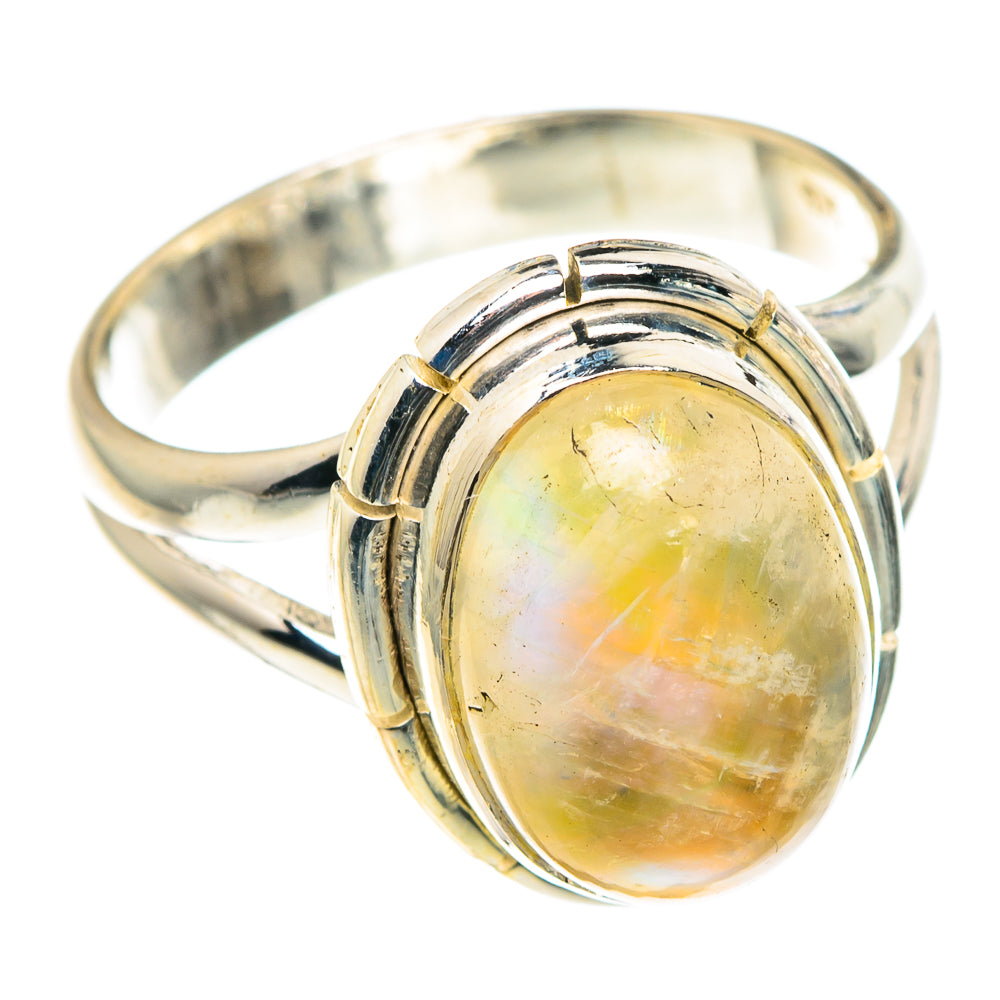 Yellow Moonstone Rings handcrafted by Anasilvercos - RING90099