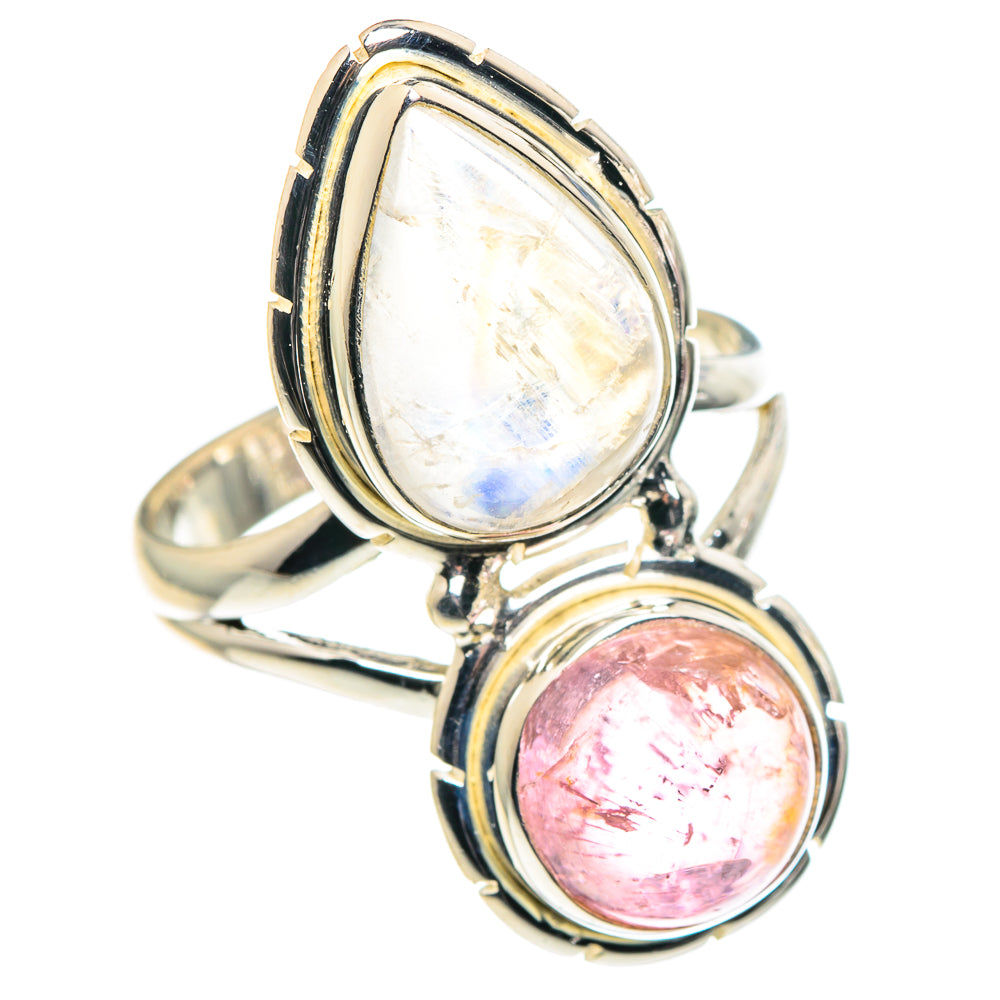 Rainbow Moonstone Rings handcrafted by Anasilvercos - RING90120