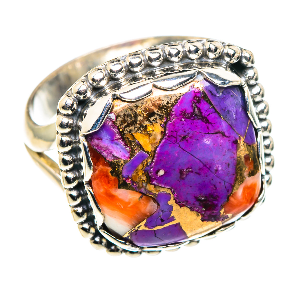 Purple Copper Composite Turquoise Rings handcrafted by Anasilvercos - RING90123