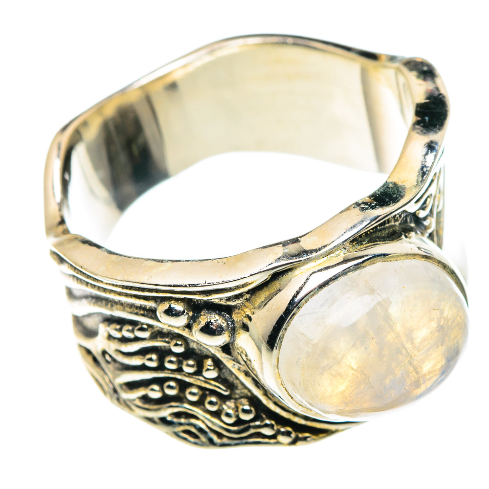 Rainbow Moonstone Rings handcrafted by Anasilvercos - RING90129