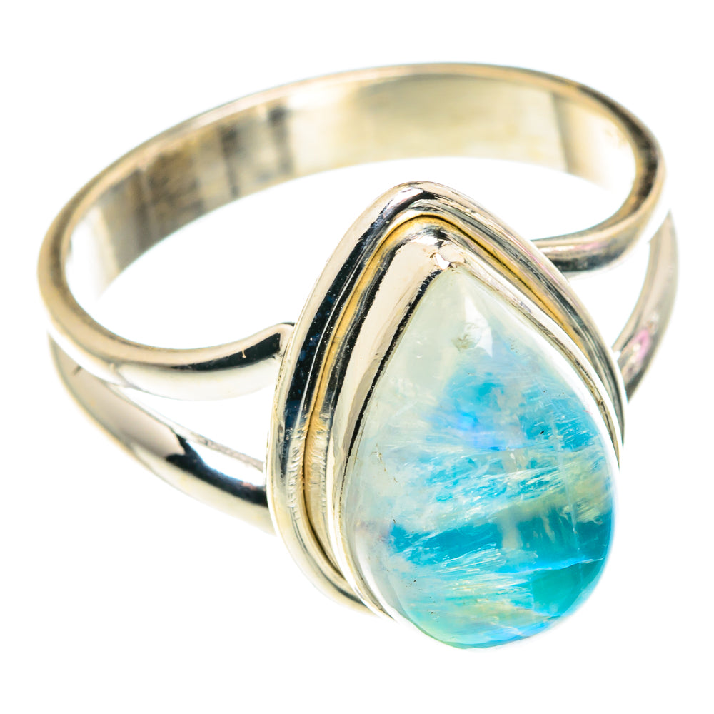 Rainbow Moonstone Rings handcrafted by Anasilvercos - RING90144