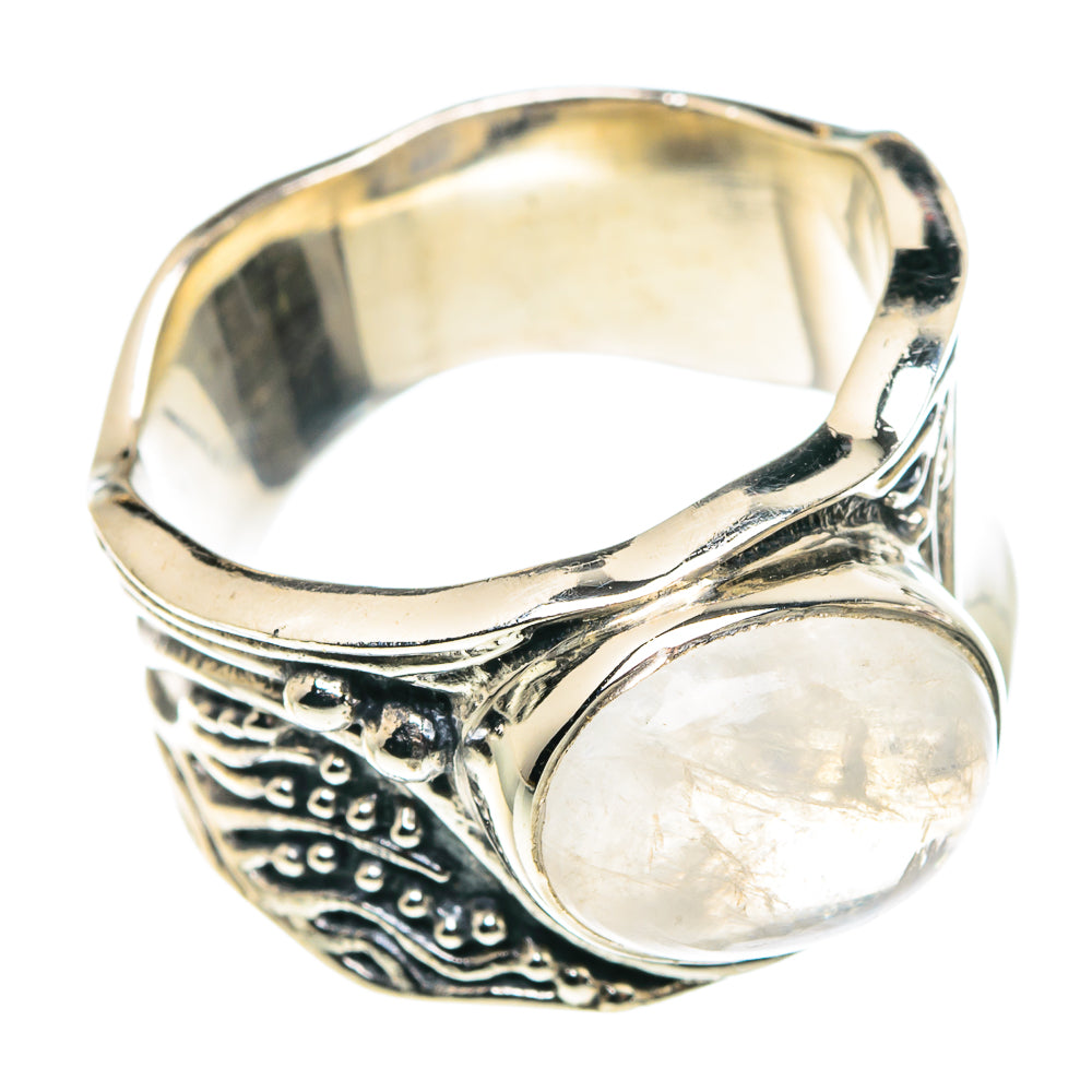 Rainbow Moonstone Rings handcrafted by Anasilvercos - RING90159