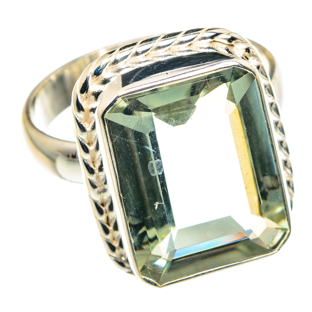 Green Amethyst Rings handcrafted by Anasilvercos - RING90177