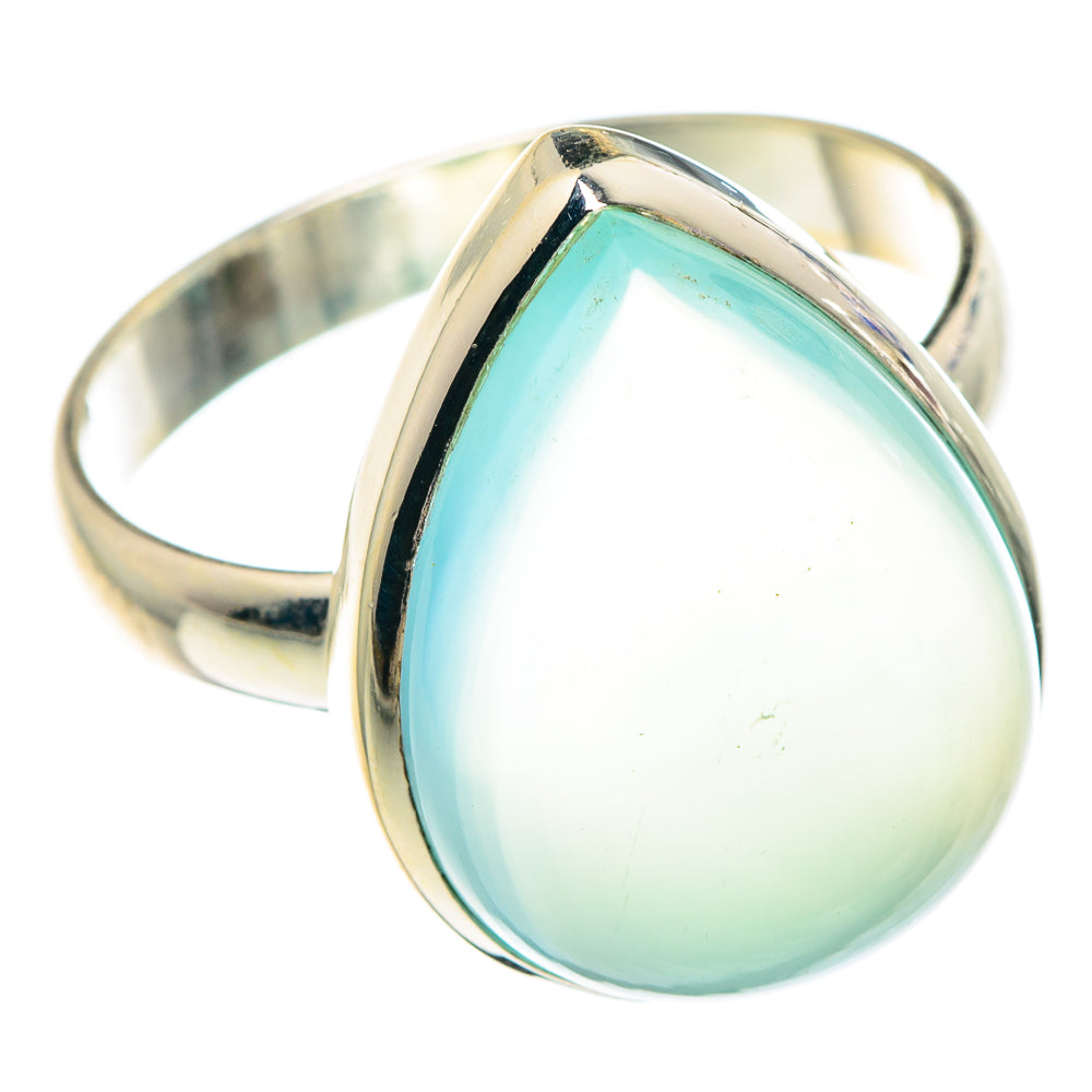 Aqua Chalcedony Rings handcrafted by Anasilvercos - RING90196