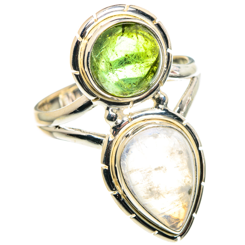 Rainbow Moonstone Rings handcrafted by Anasilvercos - RING90207
