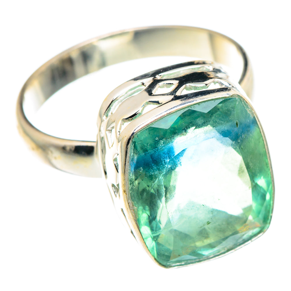 Blue Fluorite Rings handcrafted by Anasilvercos - RING90208