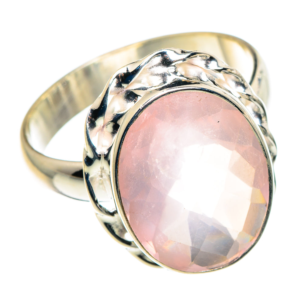 Rose Quartz Rings handcrafted by Anasilvercos - RING90217