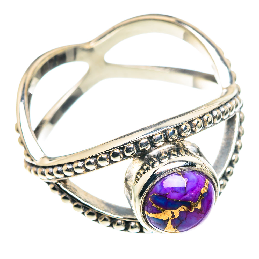 Purple Copper Composite Turquoise Rings handcrafted by Anasilvercos - RING90219