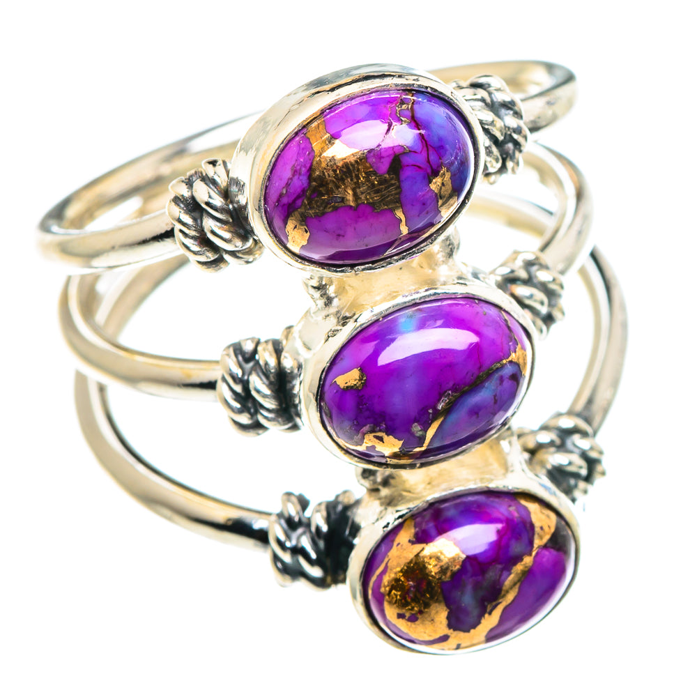 Purple Copper Composite Turquoise Rings handcrafted by Anasilvercos - RING90222