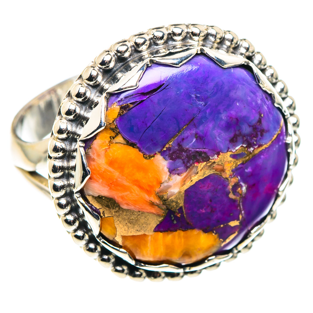Purple Copper Composite Turquoise Rings handcrafted by Anasilvercos - RING90223