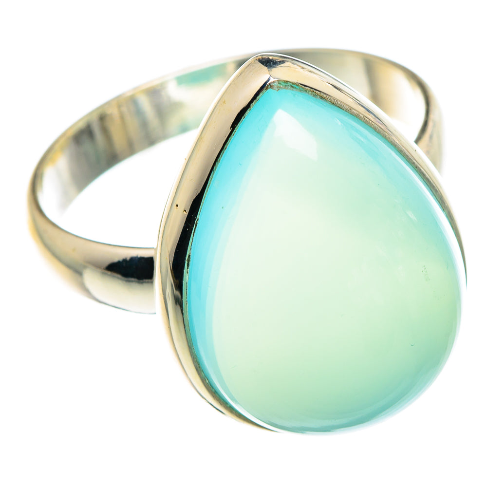 Aqua Chalcedony Rings handcrafted by Anasilvercos - RING90237