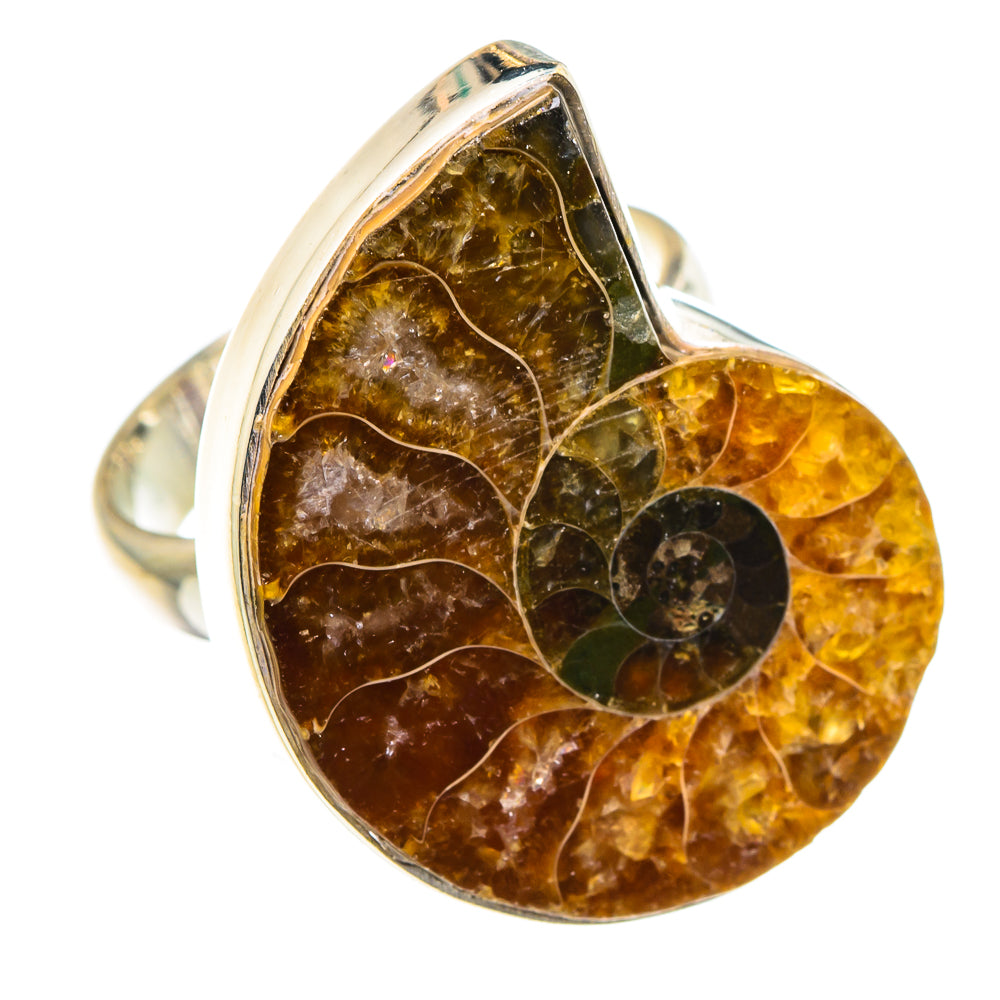 Ammonite Fossil Rings handcrafted by Anasilvercos - RING90249